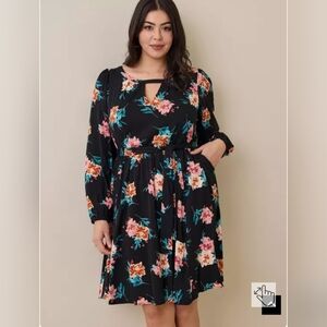 NWT Torrid Mini Stretch Challis Floral Aline Dress